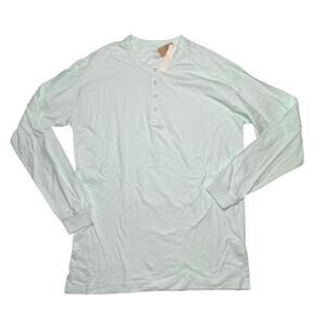 Victoria's Secret PINK Cotton Long Sleeve Campus Henley T-Shirt Spring Rain